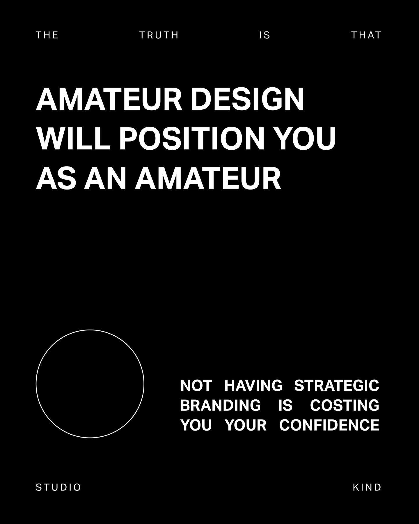 😬&nbsp;Here are 10 signs you&rsquo;re talking to an amateur designer:

1) They provide a color pallet with only 3 colors
2) They can&rsquo;t give you a wireframe for your website without you giving them copywriting first
3) They ask you for your opi