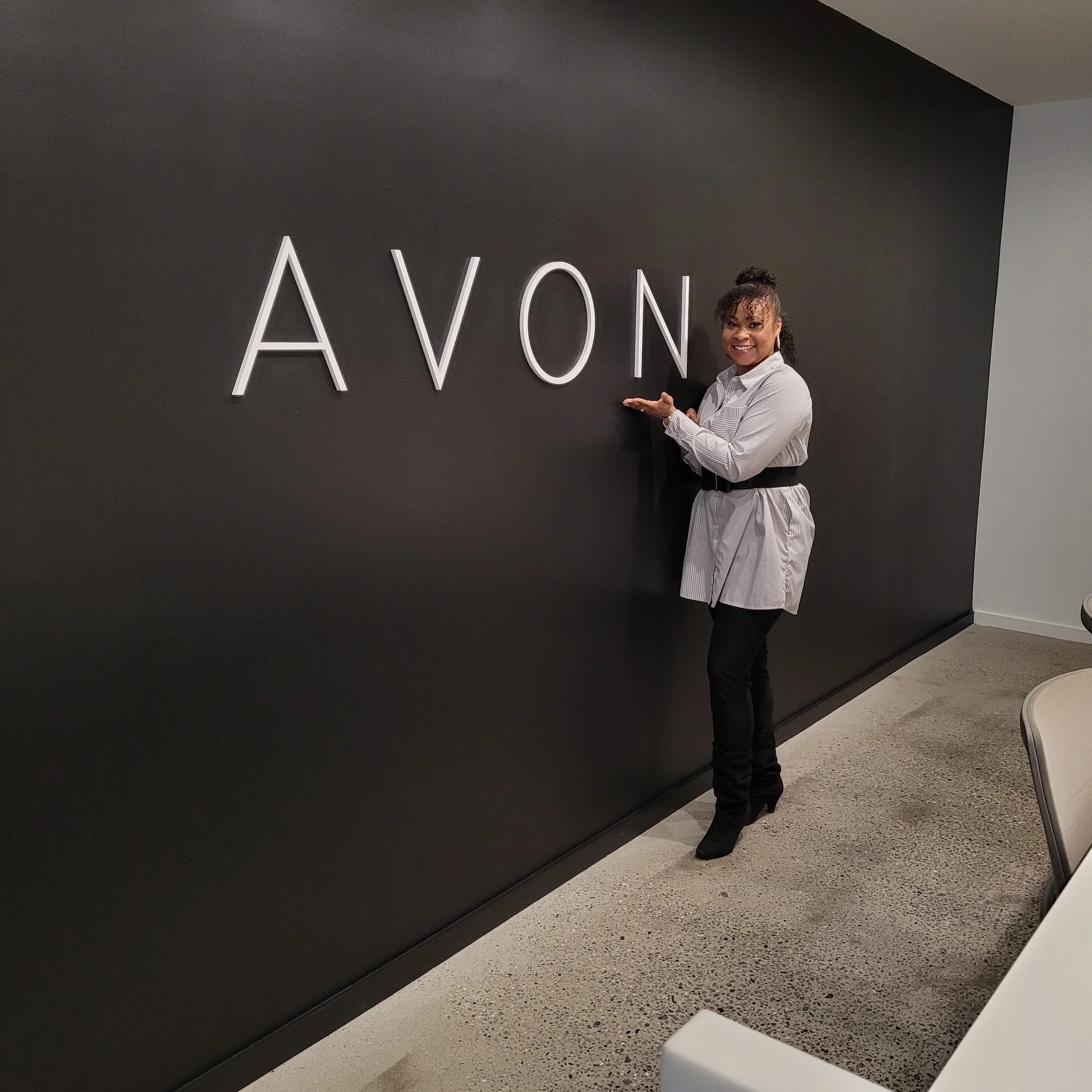 NYC Avon representative Georgiana at Avon Headquarters in NYC