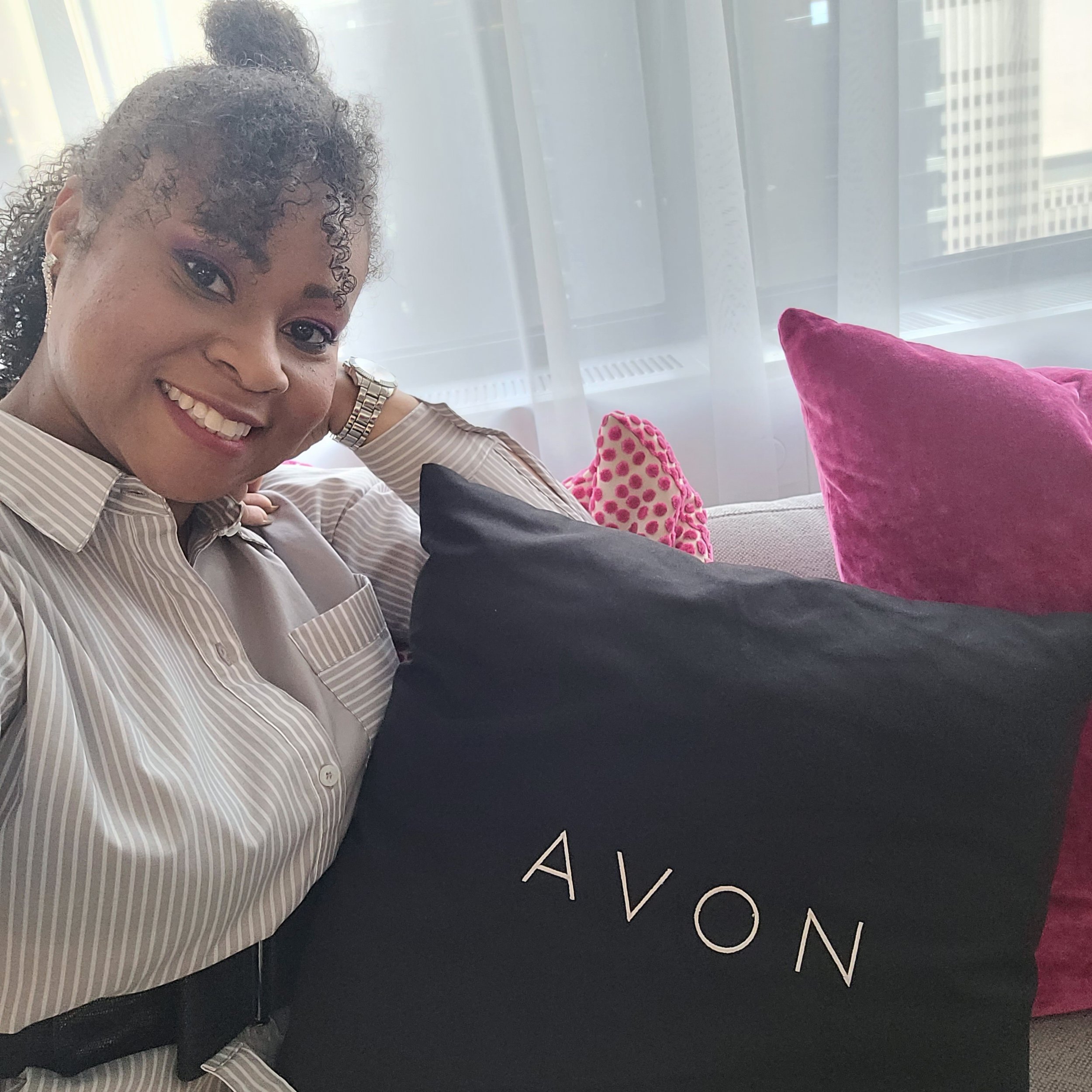 NYC Avon representative Georgiana at Avon Headquarters in NYC