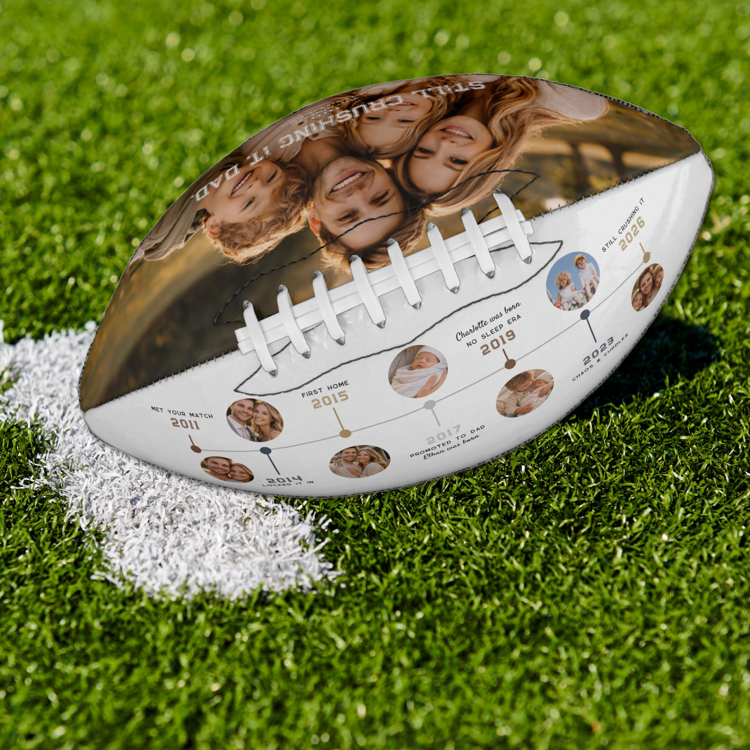 Personalized Football Timeline Gift for Dad Father’s Day
