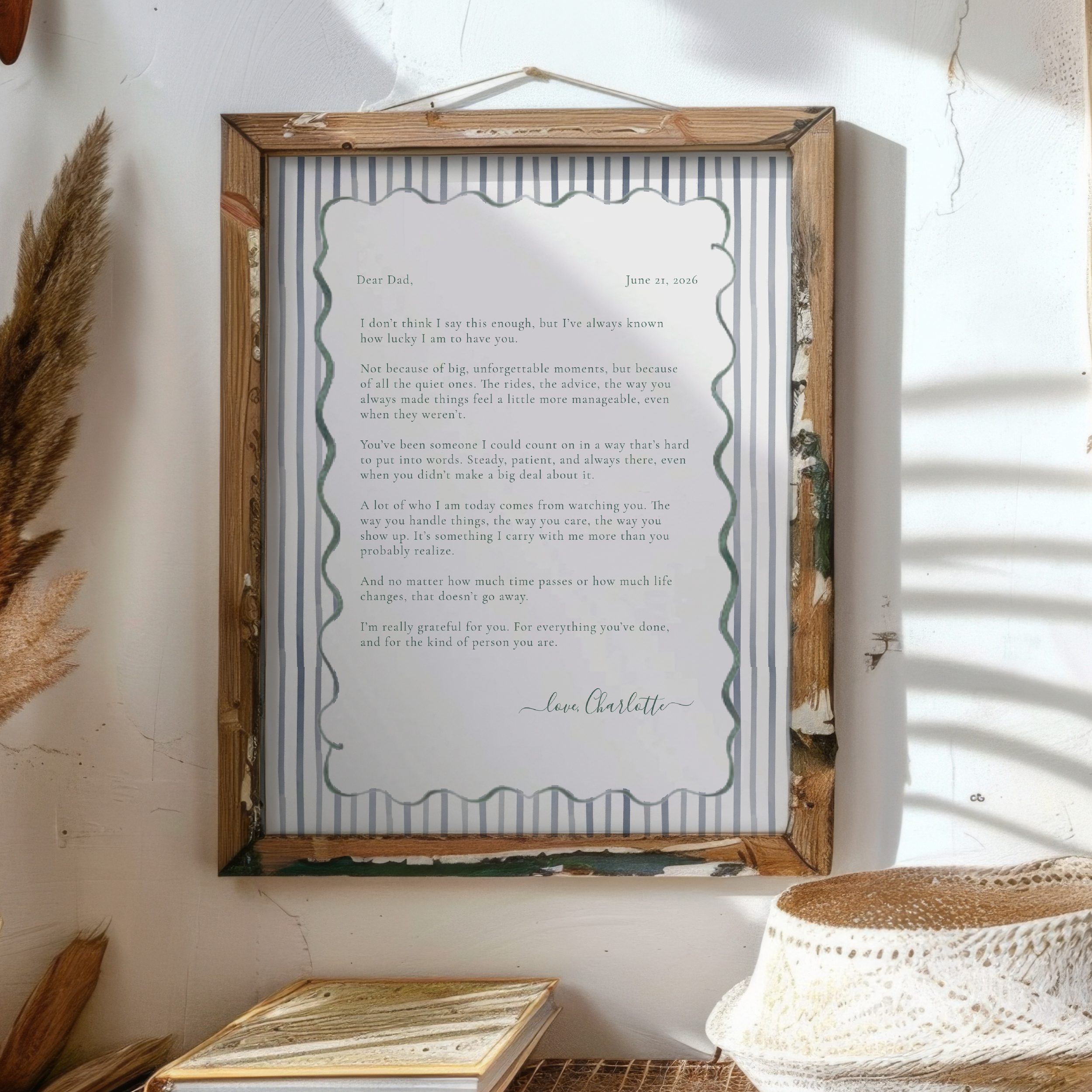 Personalized Letter to Dad Print Meaningful Father’s Day Gift