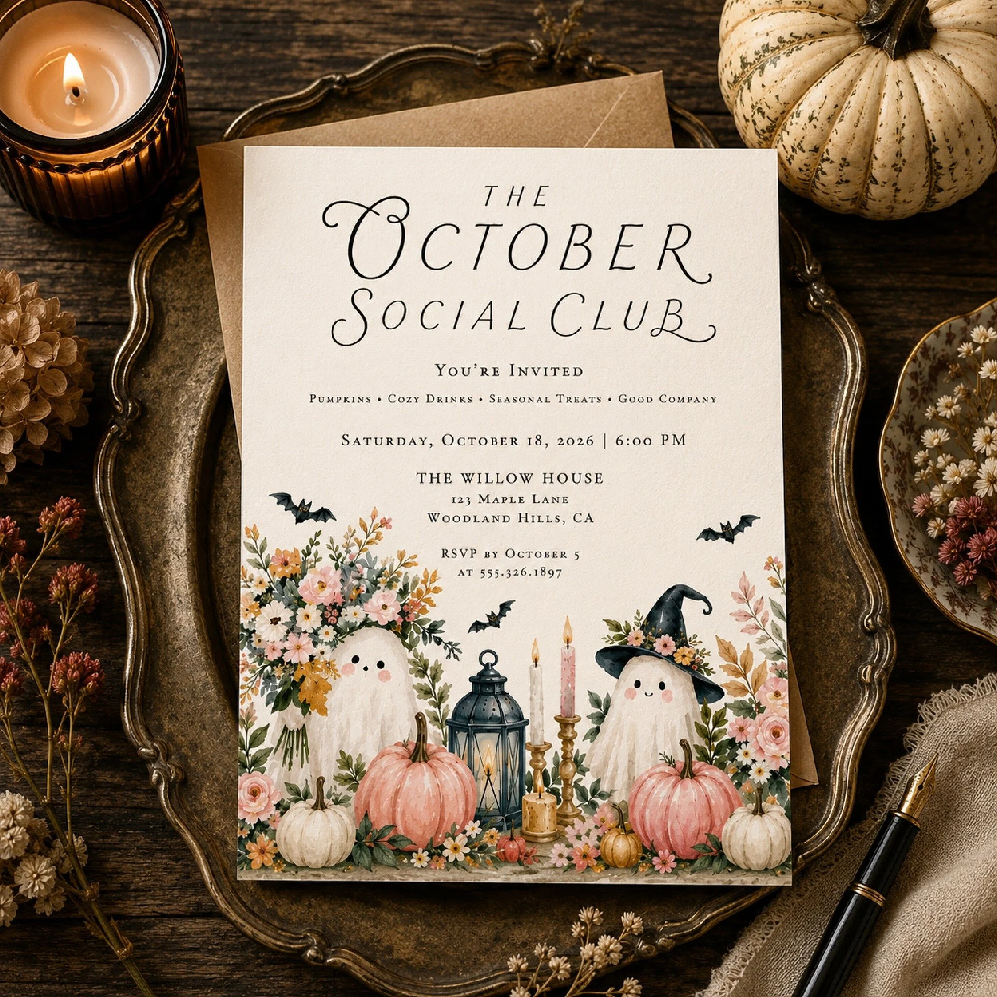 Introducing The October Social Club. 👻🍂

Somewhere between the first cool mornings, pumpkin patches, candlelit evenings, and cozy cups of coffee... October becomes more than a month. It becomes a feeling.

That's the inspiration behind my newest co