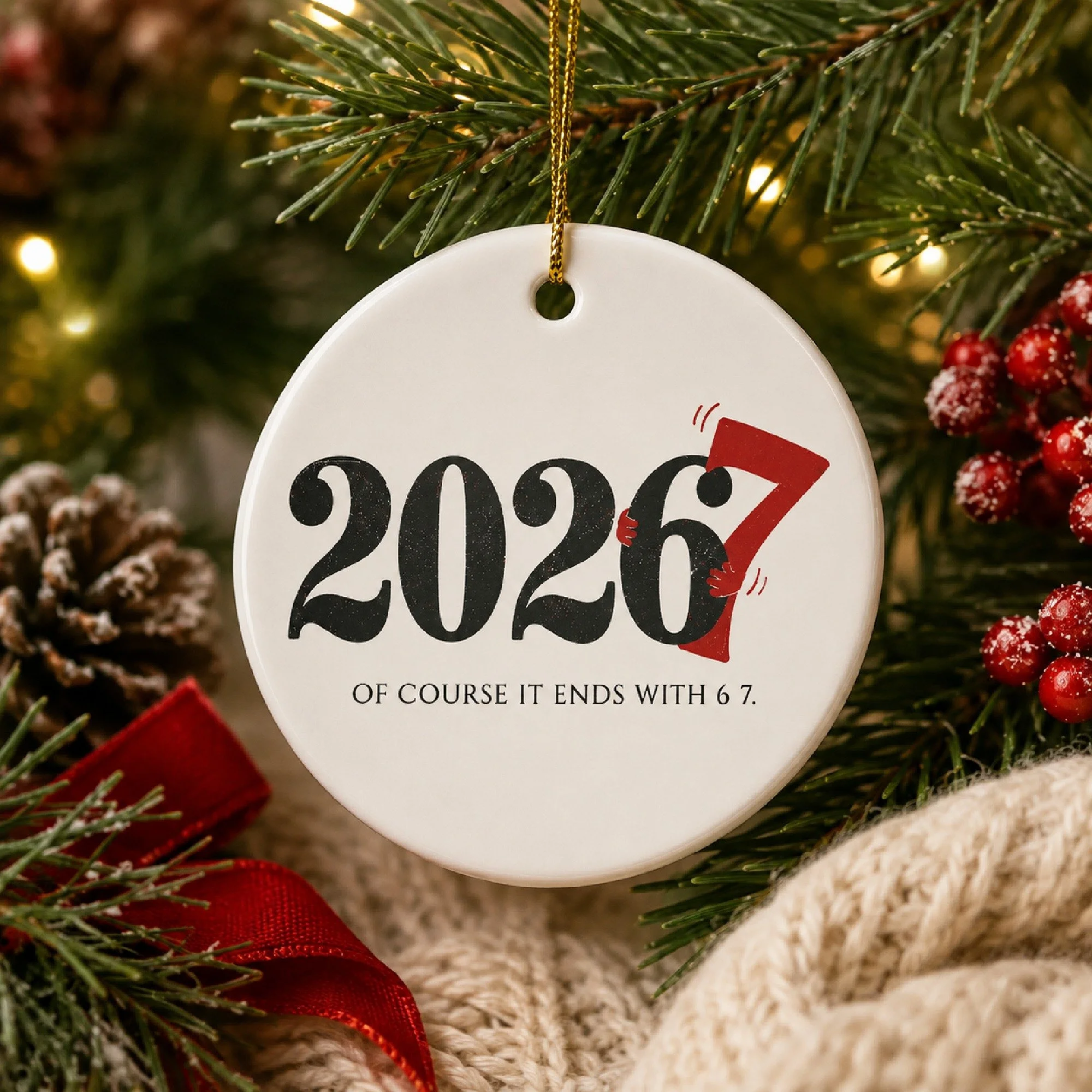 I was trying to come up with an ornament that could only belong to 2026.

And, well...

Of course it ends with 6 7. 😂

If you know, you know. And if you have kids, teach kids, work with kids, or have simply existed on the internet this year, you DEF