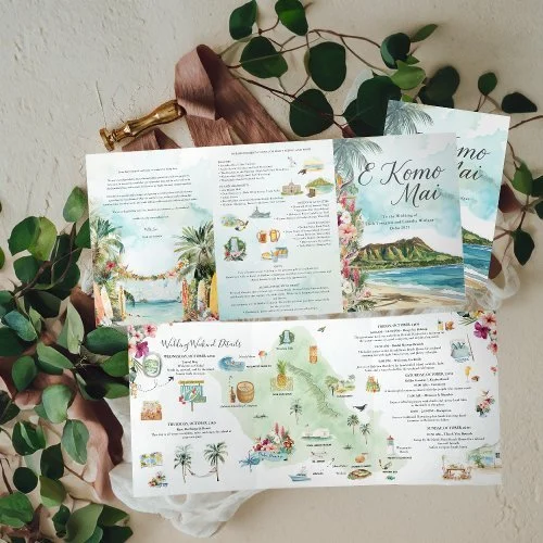 Custom Illustrated Destination Wedding Suites