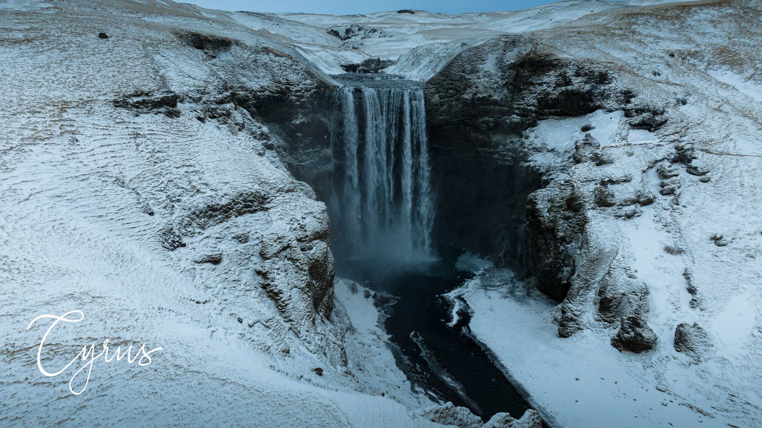 Skogafoss Snow - Skogafoss Waterfall, Iceland