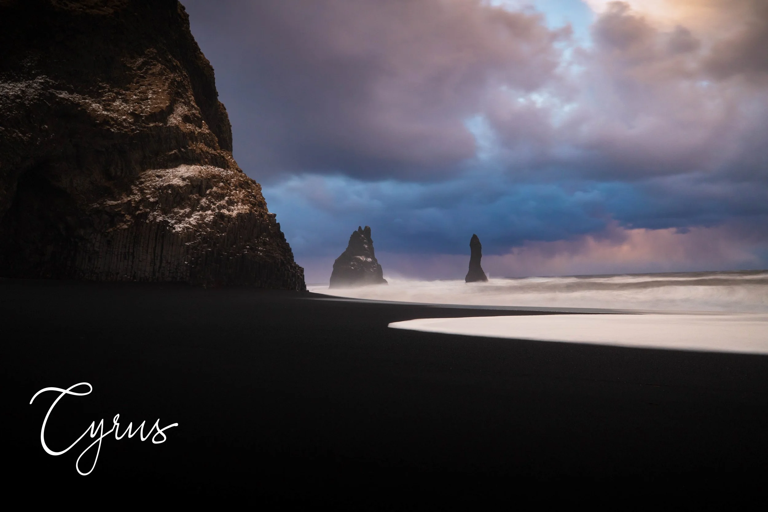 Twilight Over Obsidian Shores - Reynisfjara Beach, Iceland