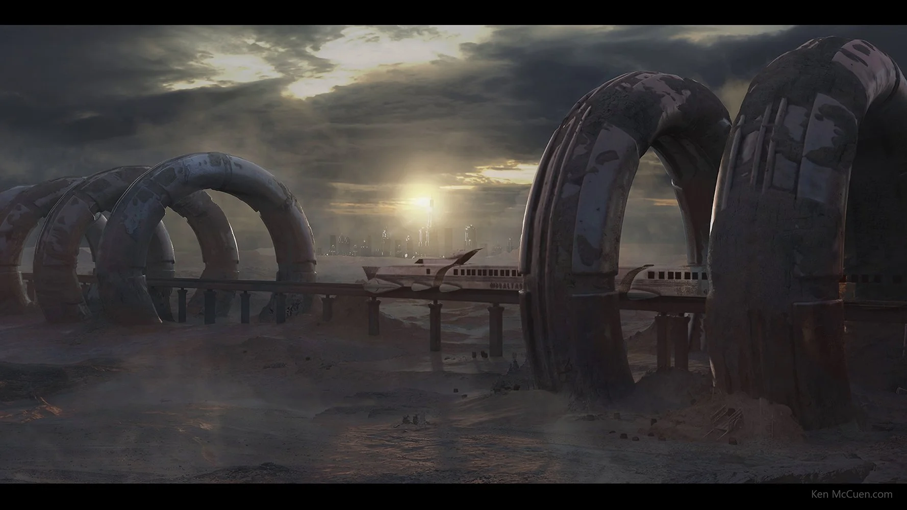 Monorail rings in the desert