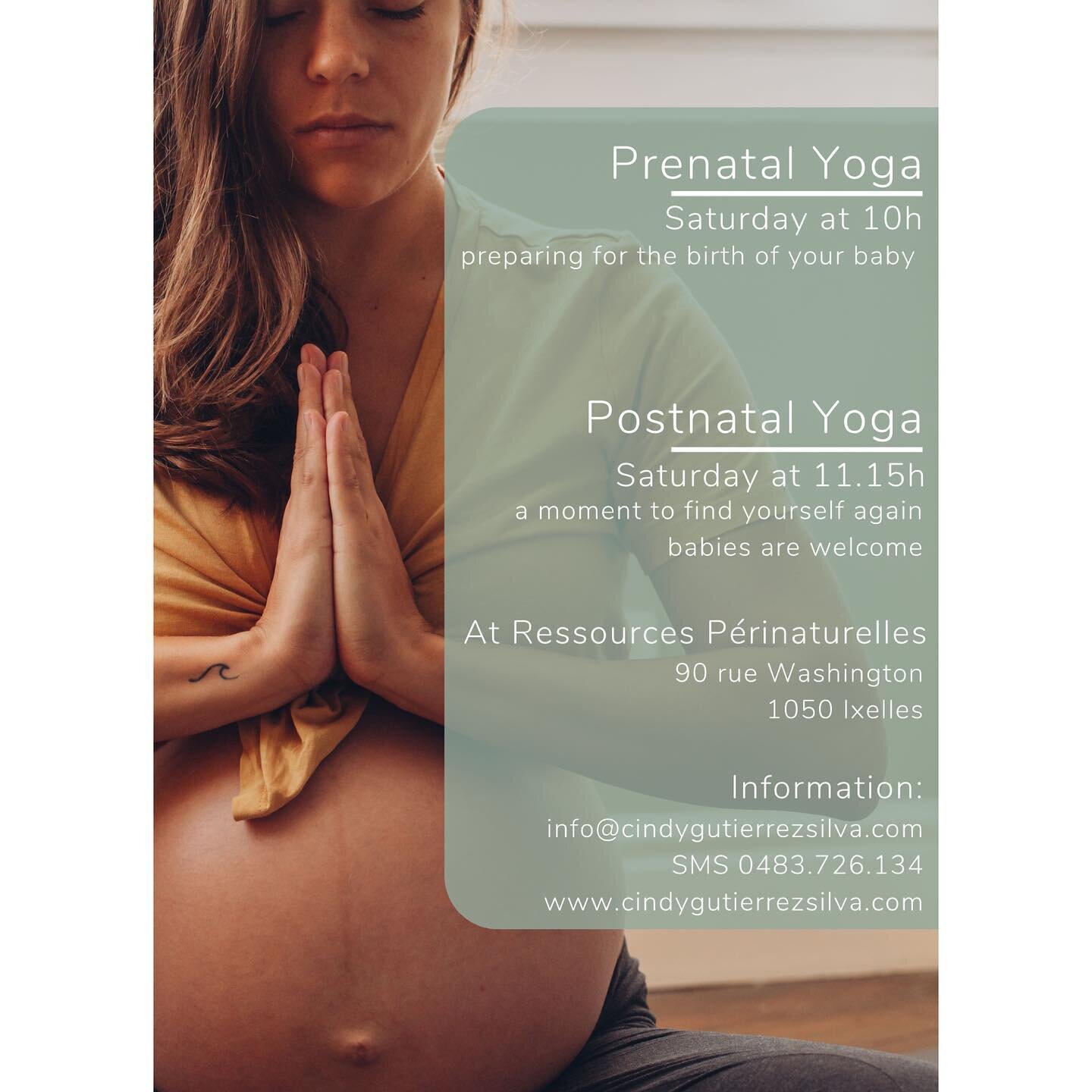 Here all the info about the prenatal and postnatal yoga classes starting next week in Ch&acirc;telain. 
The classes will be given in French &amp; English
Looking forward to seeing you on the mat 🥰
.
.
#prenatalyoga #postnatalyoga #yogabruxelles