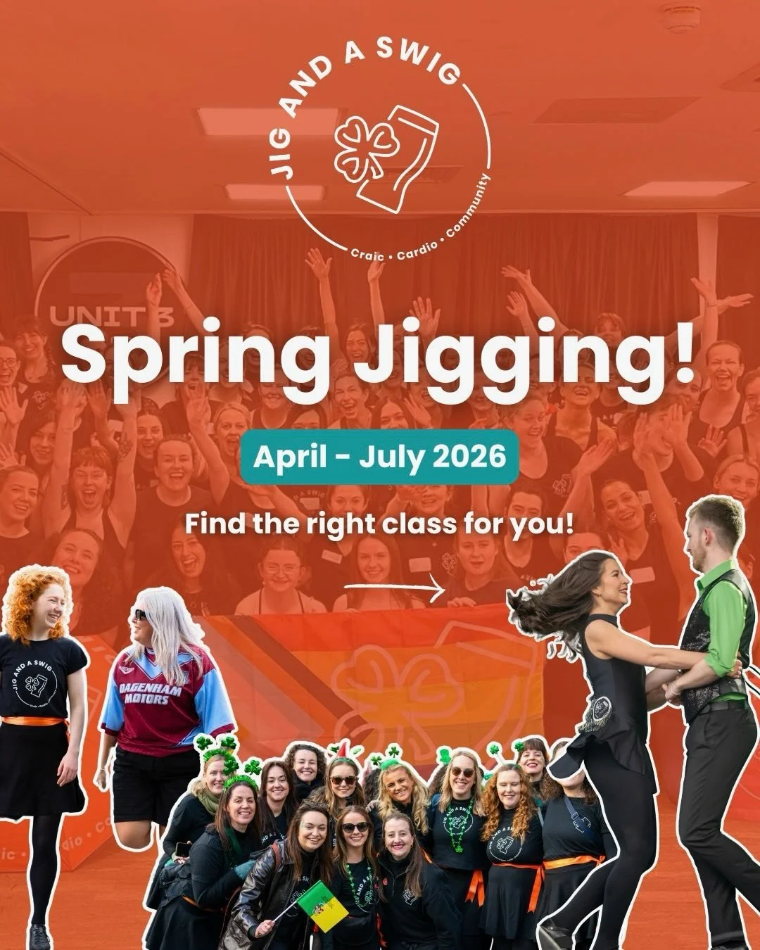Fancy joining for a jig this spring? We got a lil something for everyone 👯&zwj;♀️ ☘️ ☀️ 🌱 🎶 

🎟️ Booking opens this Friday! 

🔗 Link in bio for ✨ all ✨ the info on our different classes, passes, courses, FAQs and more. 

🎥 Each class descriptio