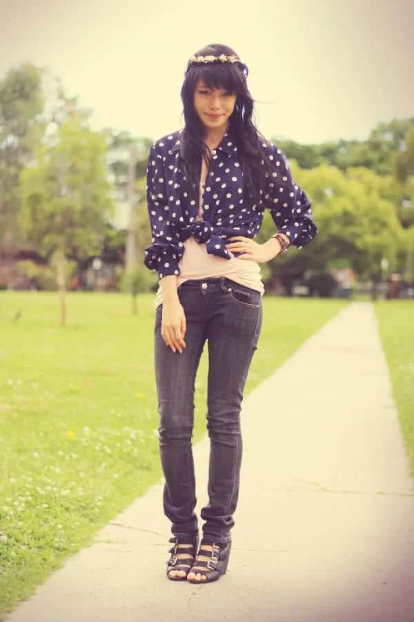 Floral Wreaths and Charcoal Jeans