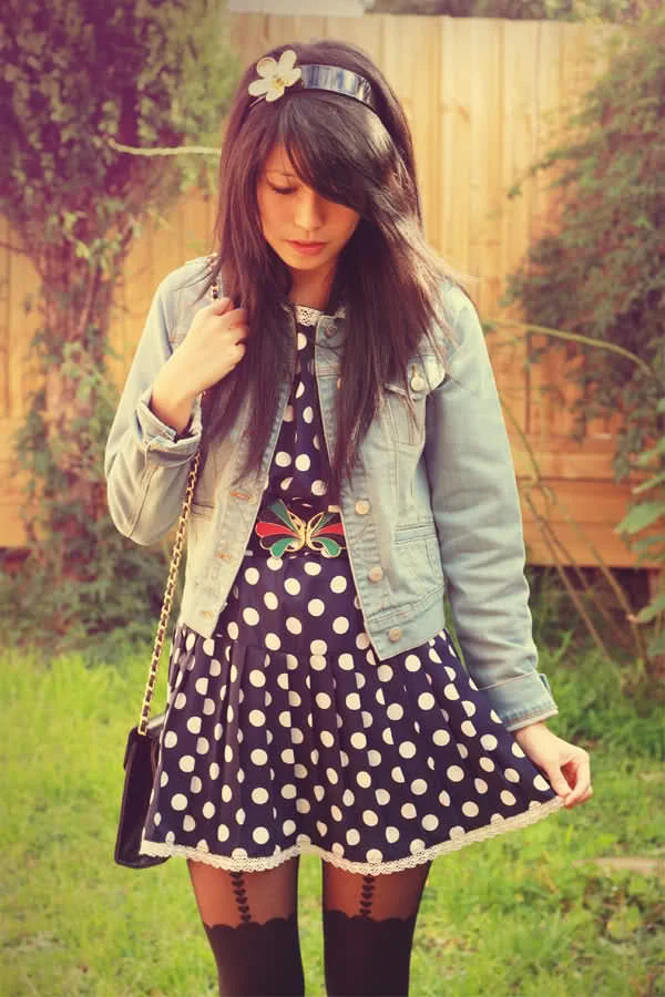 My New Lace & Polka Dot Dress