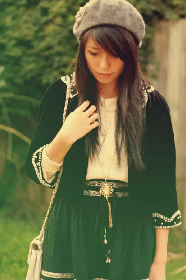 Pearl Jacket & Henry Holland Suspender Tights