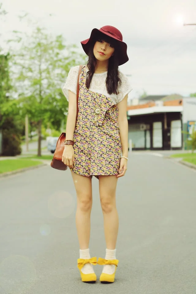 Floral Corduroy Overalls