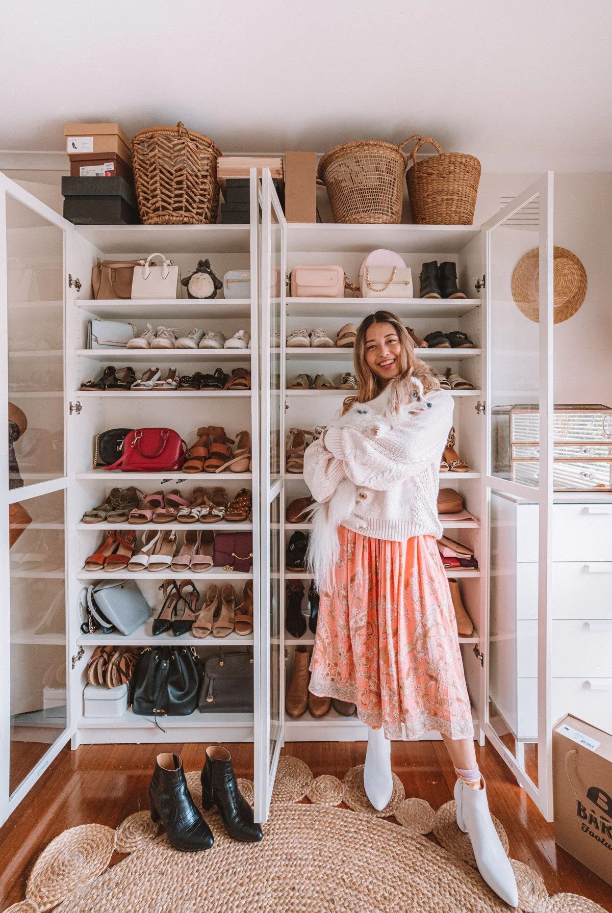 Ikea Bookshelf Shoe Rack Storage Cabinet With Fold-Out Shoe Rack