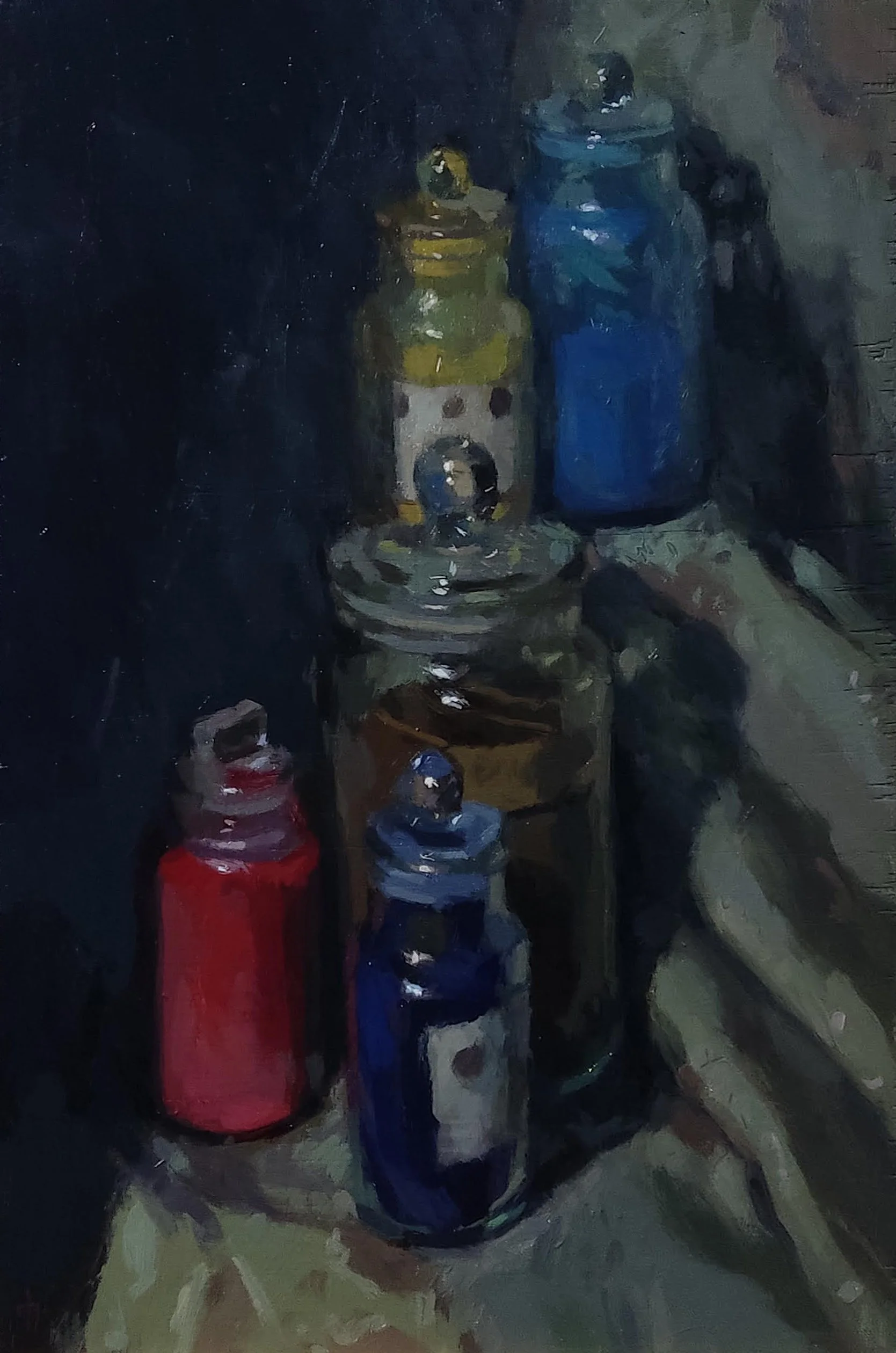 Chromatic Assembly
Oil on canvas
26.5 cm x 40 cm 