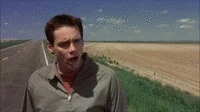Homme dans un champ agricole sous un ciel bleu avec quelques nuages.