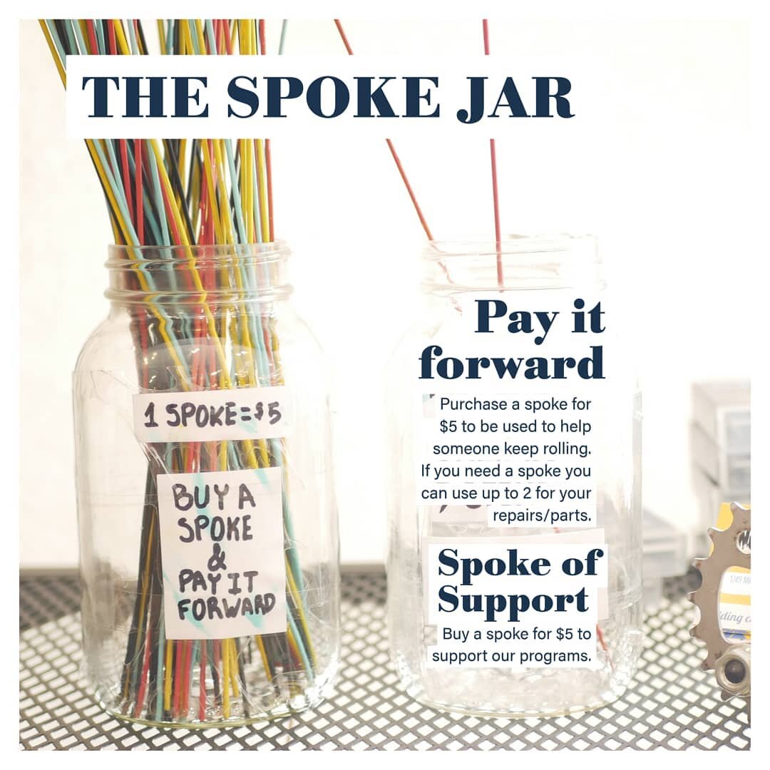 In case you missed our story reveal, here's something new for 2021! We're borrowing from the @541barton model and offering $5 Pay-it-forward and Program Support spokes at checkout and on our online store! We're excited for this tangible way to suppor