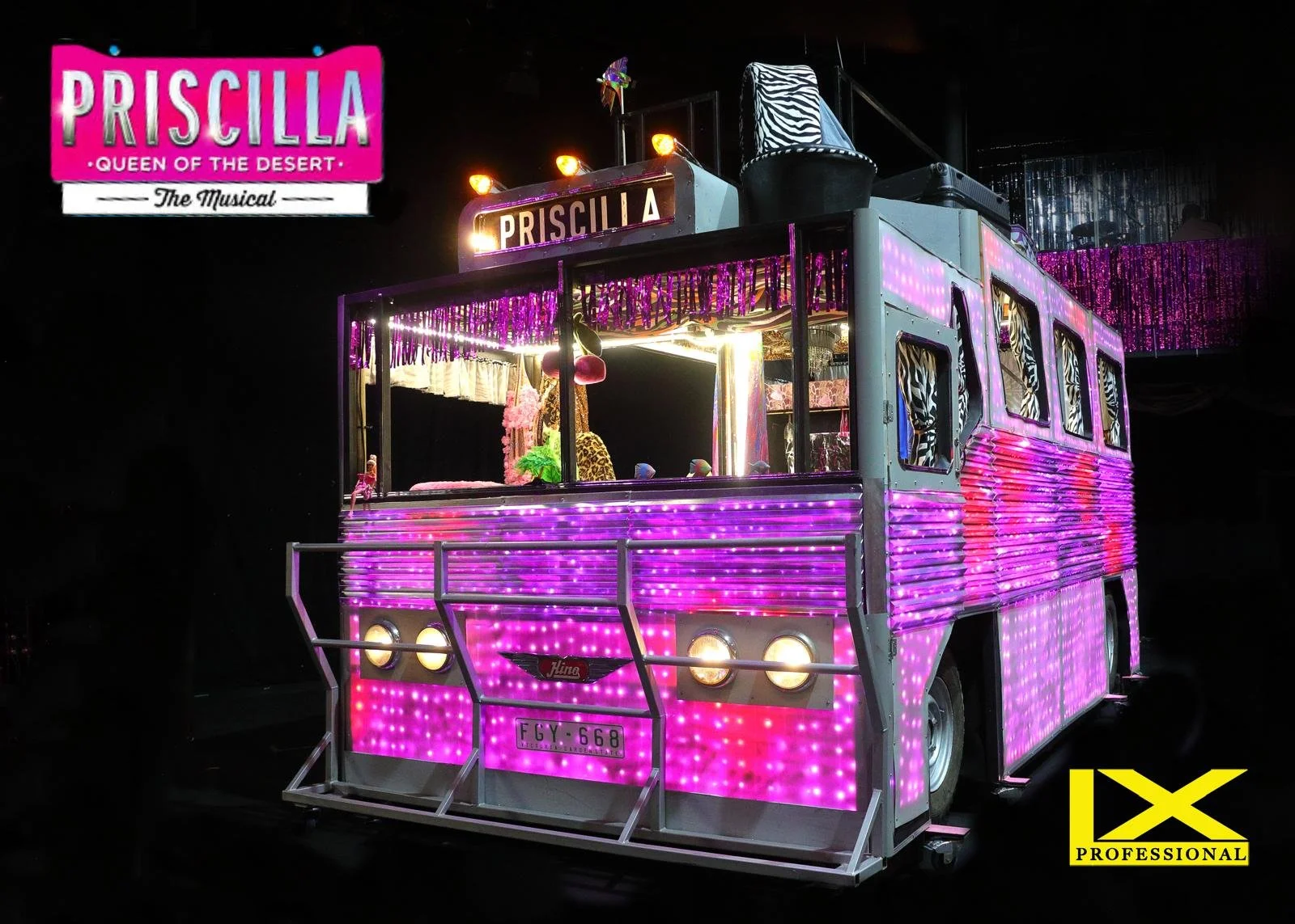 Priscilla queen of the dessert, set design, set hire, uk productions, set and prop hire, musicals, technical , lighting, sound, set package, school hire, professional hire,