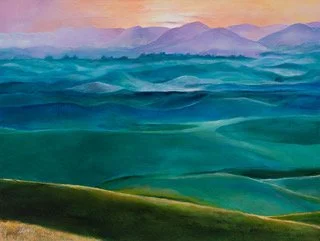 Washington Sunrise, Acrylic on gallery-wrapped canvas, 24”x 36”, Private Collection