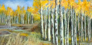 Greene's Aspen Trail, Acrylic on gallery-wrapped canvas, 48”x78”, Private Collection