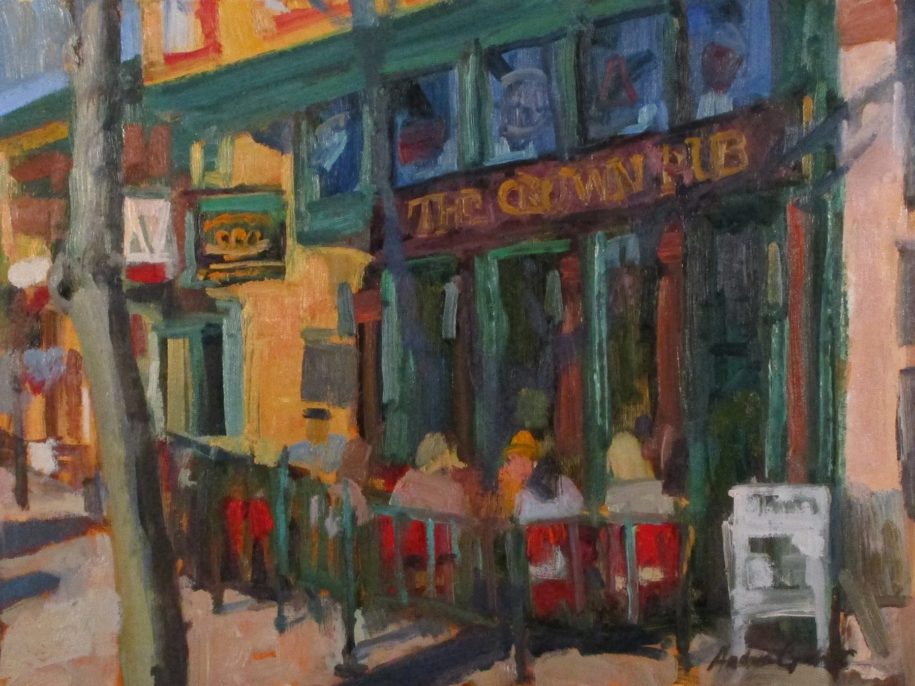 Gabel, The Crown Pub, 12x16, oil-plein air, 10-26-18, 600., Fort Collins (2).jpg