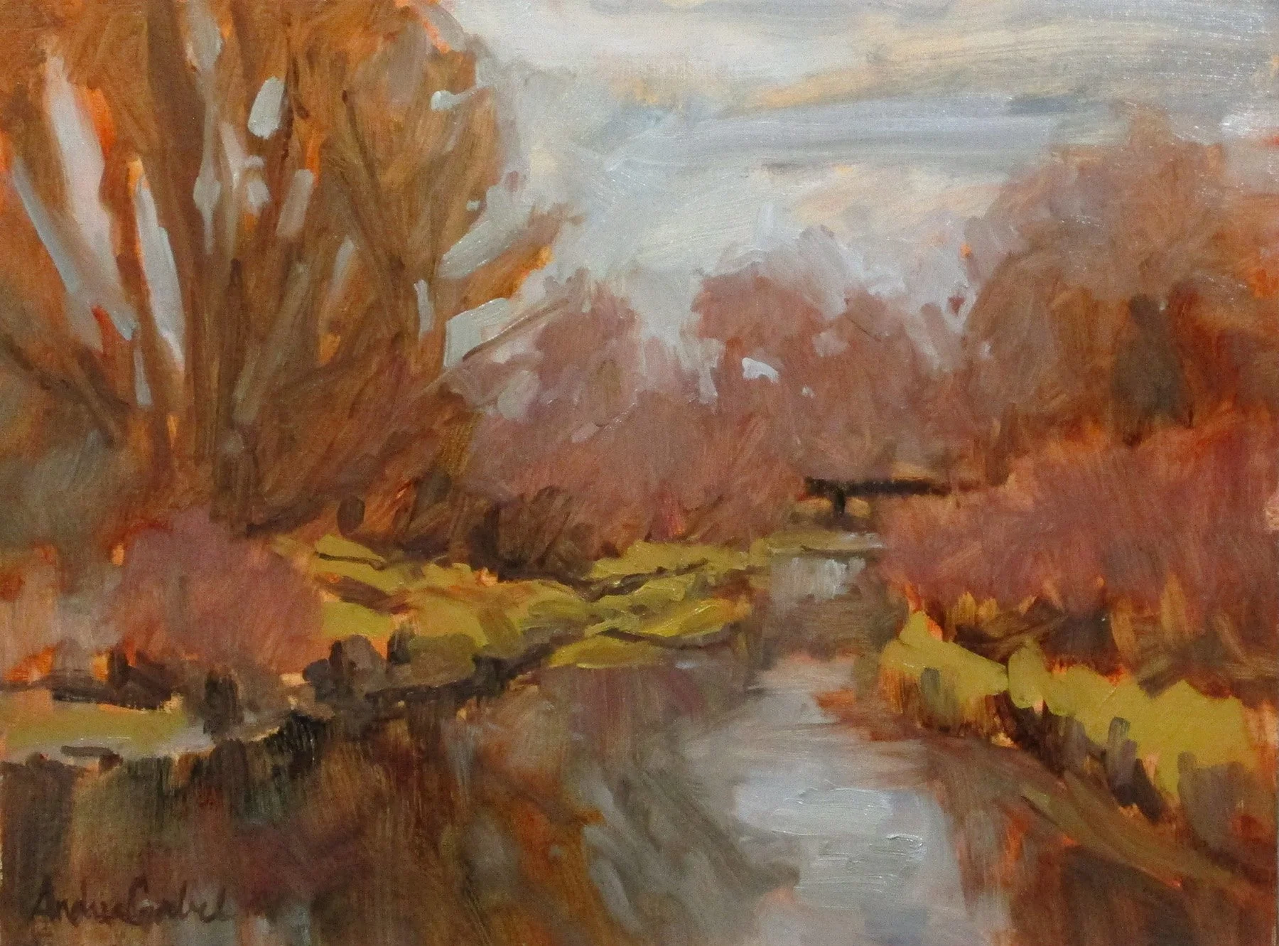 Gabel, River Peace, 12x16, oil plei air, 1-23-19, 600., Arapaho Bend, Fort Collins (2).jpg