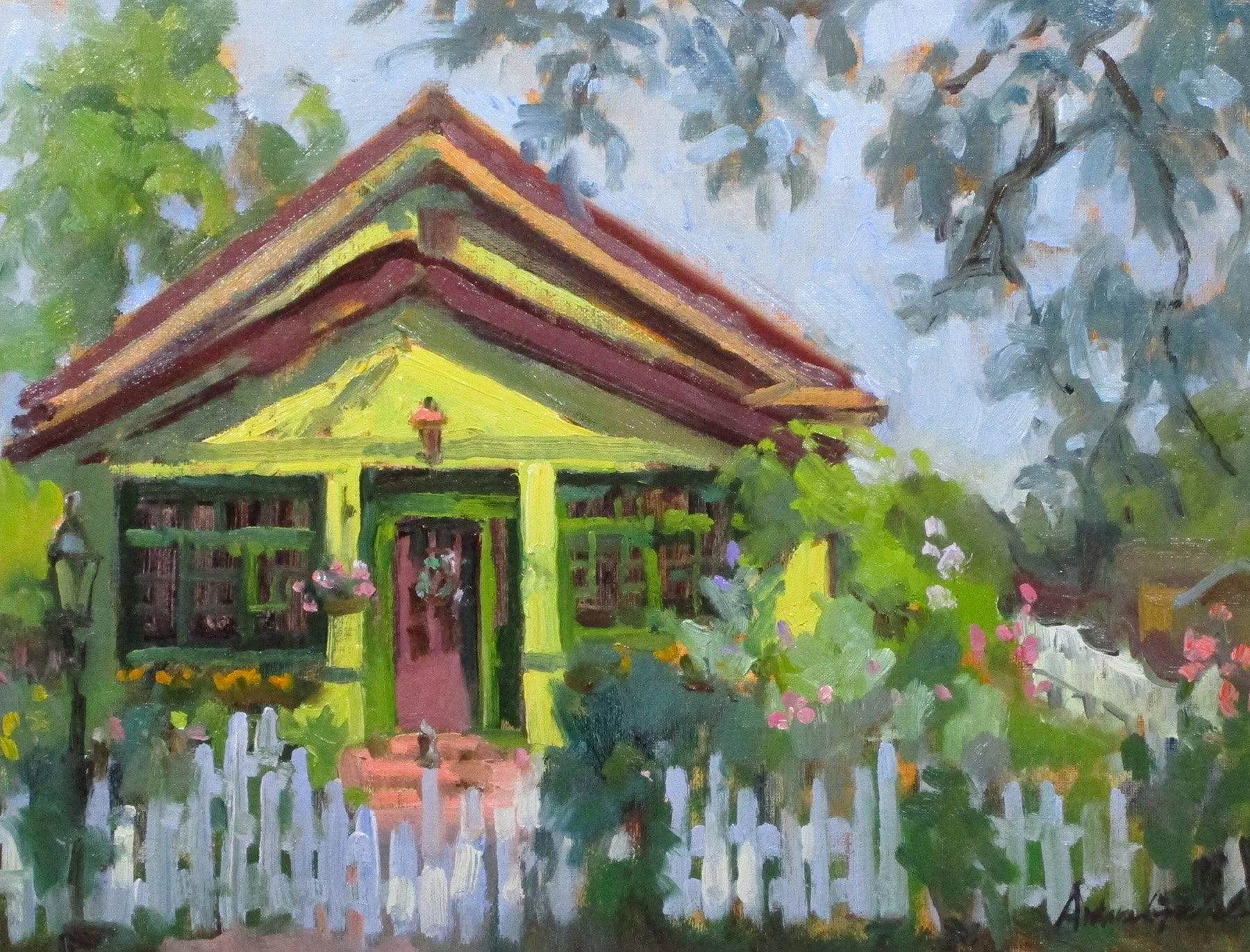 Gabel, Yellow Bouquet, 12x16, oil plein air, 9-11-18, 600., Historic Home Fort Collins.jpg