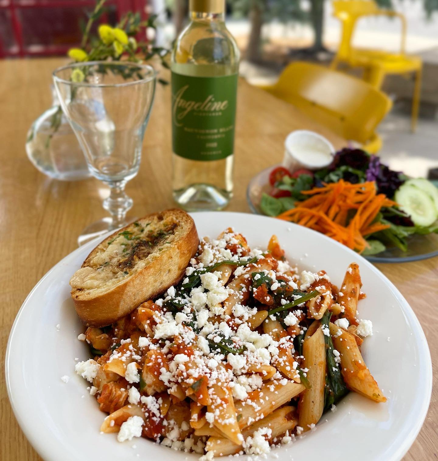Stop by for Dinner - our Pasta Athena will hit the spot.