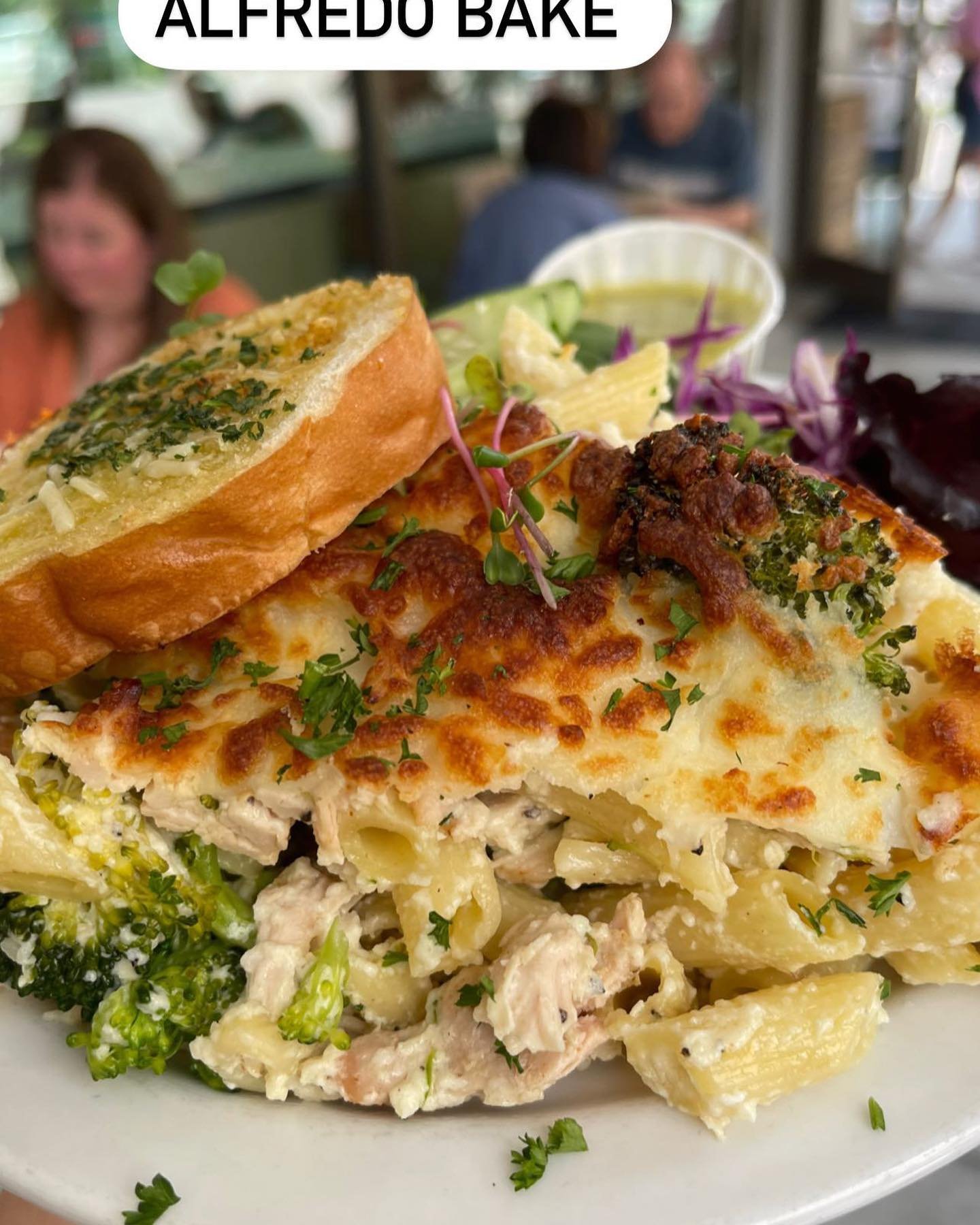 Today grab a Late lunch or Early dinner. Chicken Broccoli Alfredo Bake is on the menu.