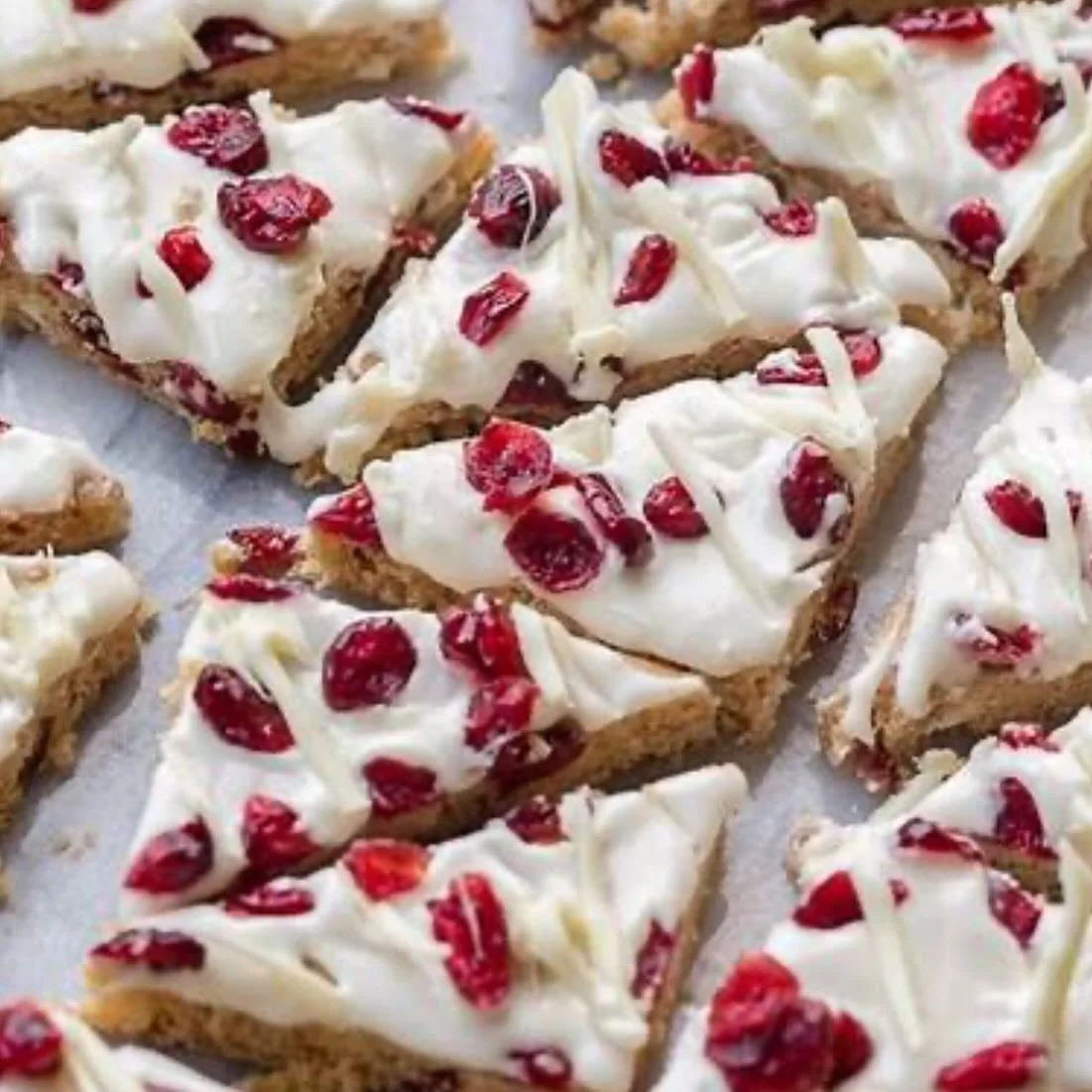 Tomorrow! White Chocolate Cranberry Bars (best if go halfsies) and @bicedgar is making peppermint syrup to add to your favorite Queenies Mocha or Matcha.