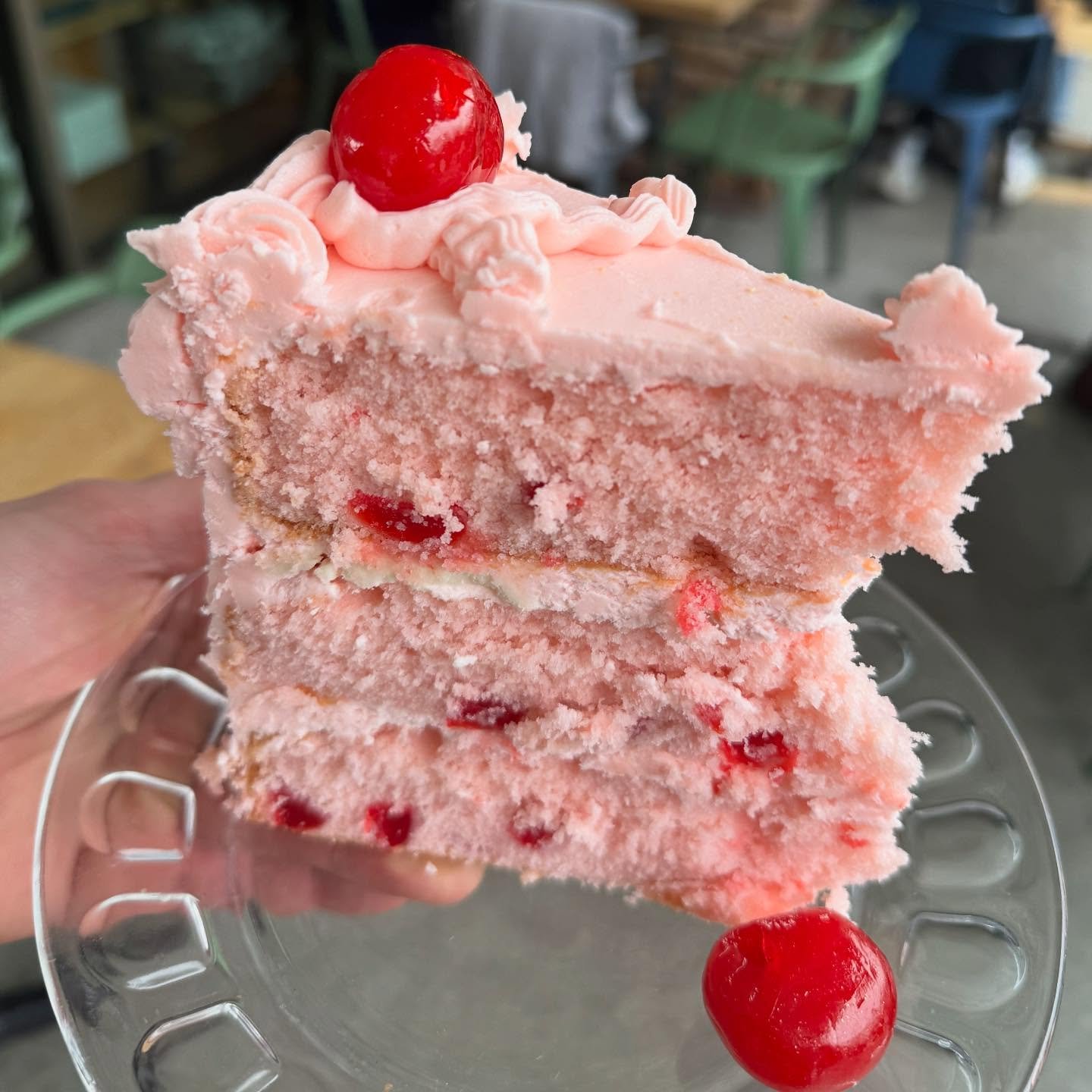 Our Cherry Bomb Cake is back starting Tomorrow thru February. 🍒💕