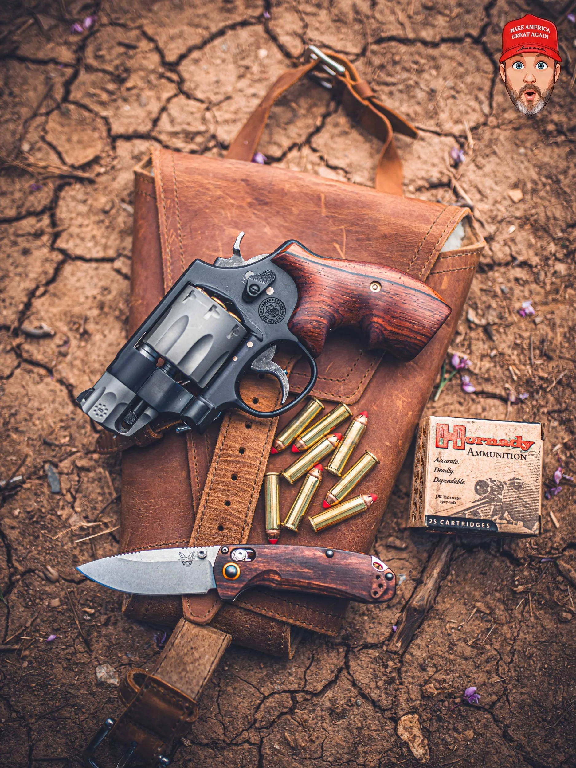 Revolver detail on cracked earth
