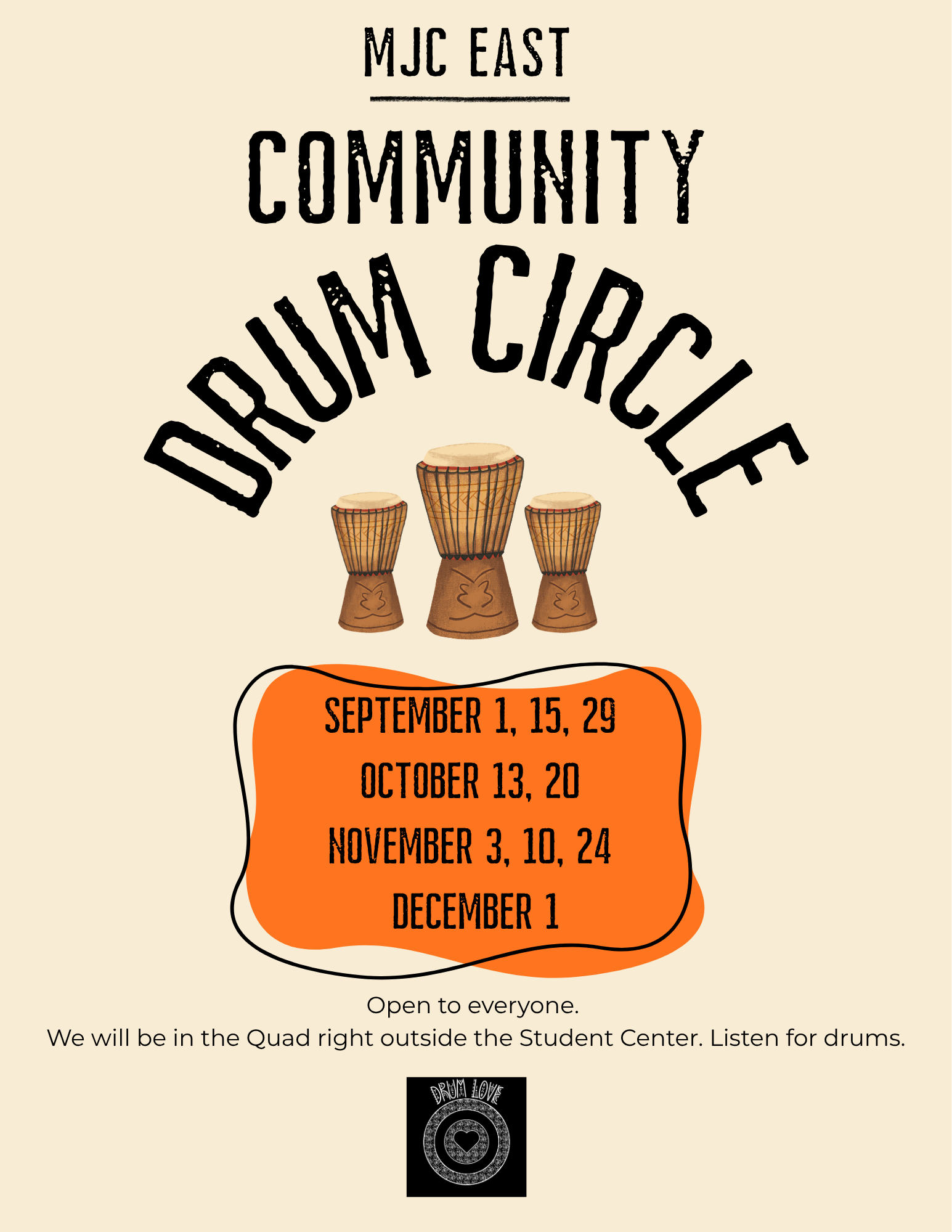 Weekly MJC Community Drum Circle- East Campus