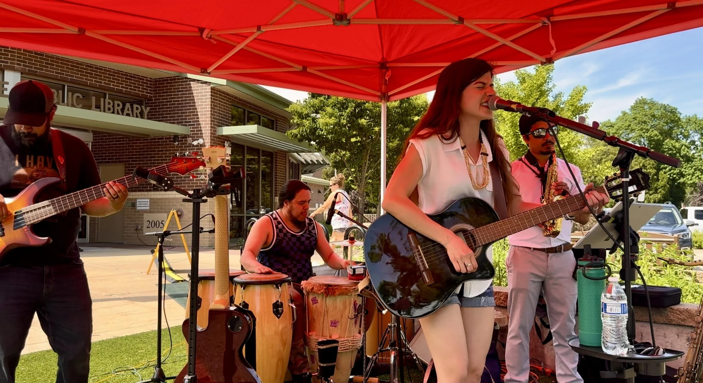 Angela Puerta Band WCAB Summer Nights concert series live music latin music Chain o Lakes Waupaca