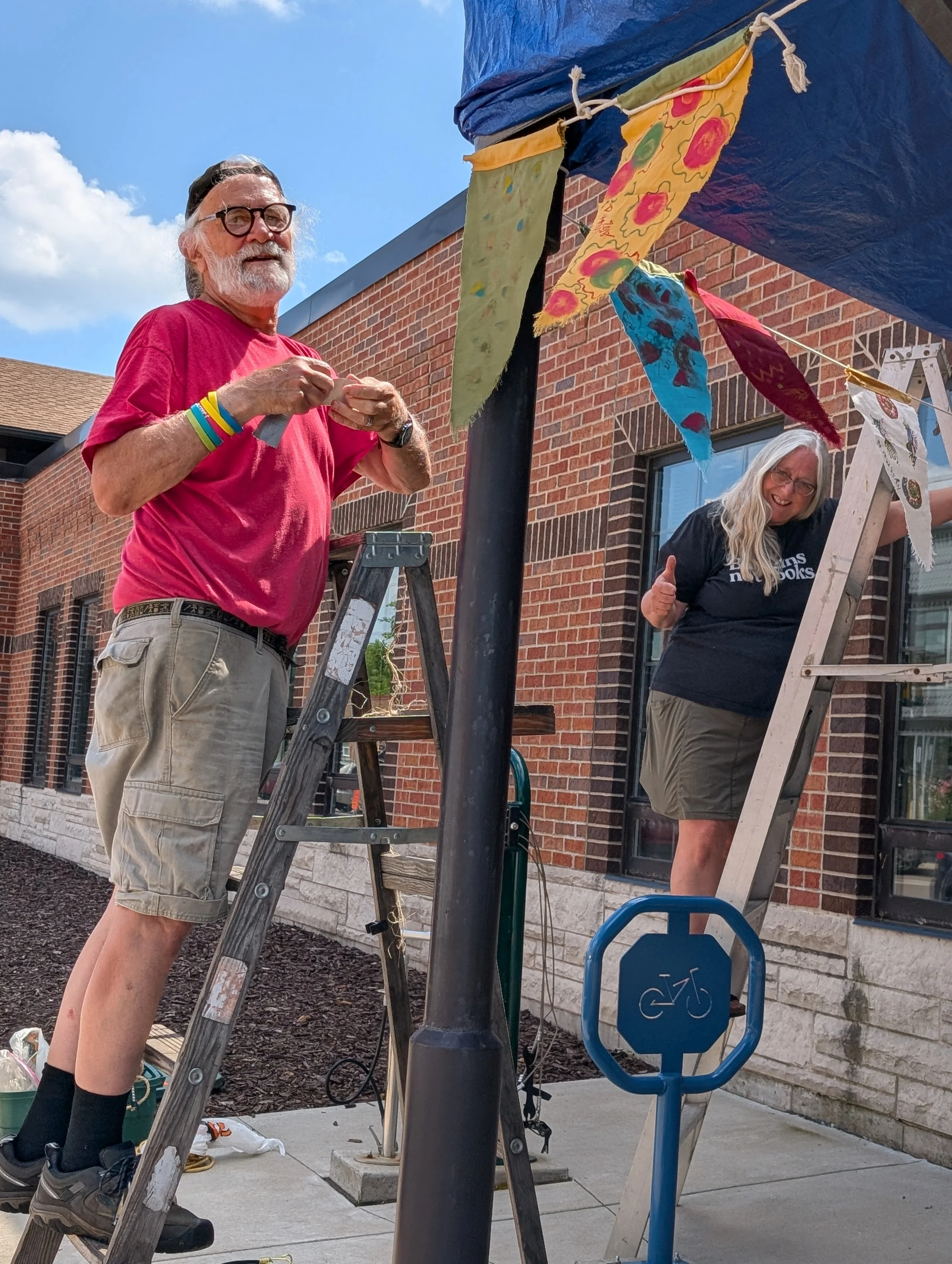 Fran and Marci Volunteers WCAB Waupaca community arts board volunteers