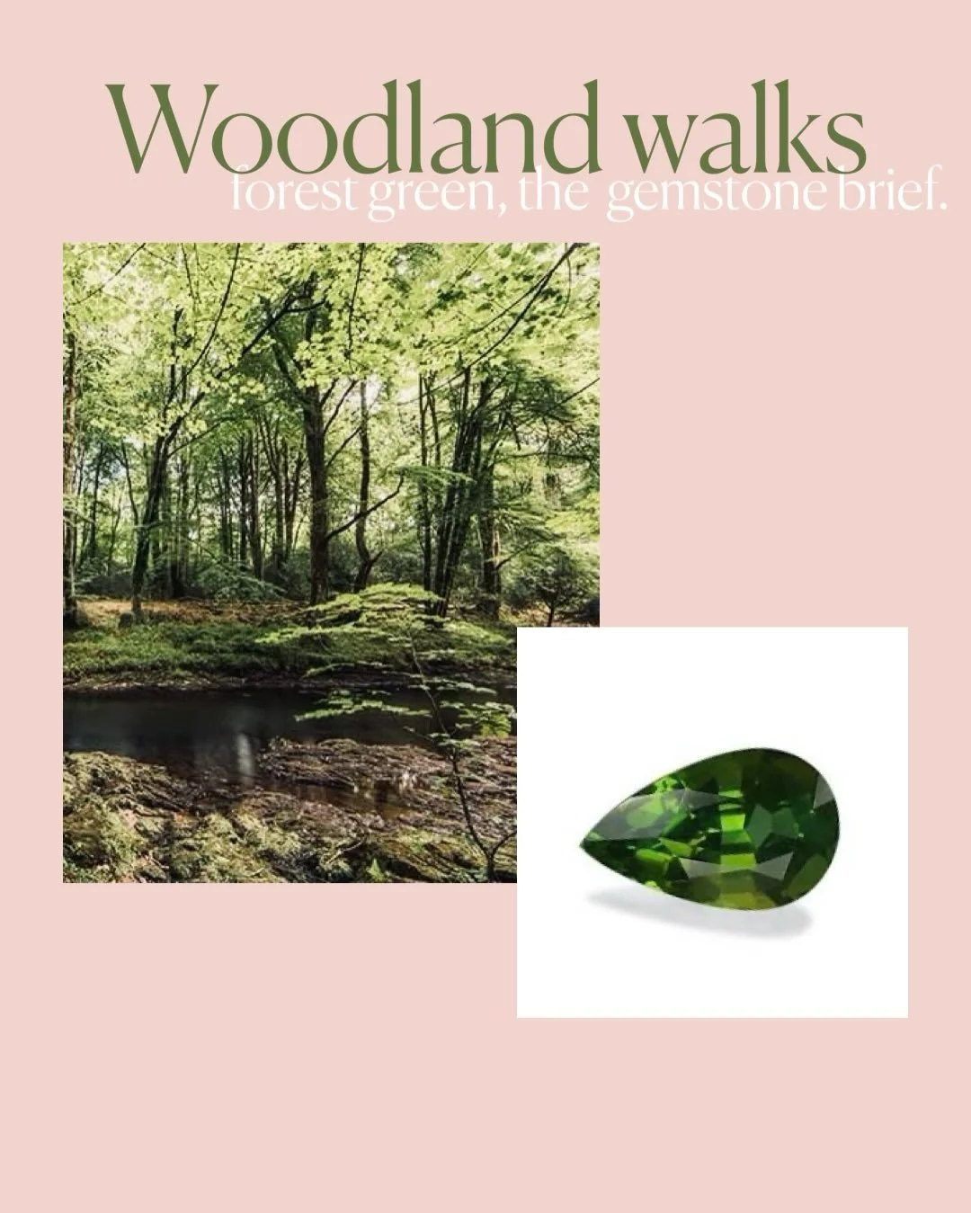 &ldquo;My client came with a vision: a forest-green heart, inspired by countless woodland walks and moments among the trees.

I curated a delicate selection of moss agate and tourmalines, each with its own character. 

Which one would you choose?

🌲