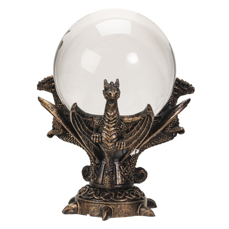 Dragon gazing crystal ball