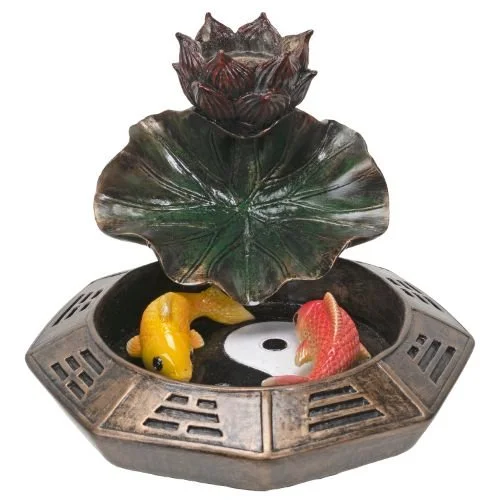Koi Fish Yin Yang Backflow incense burner