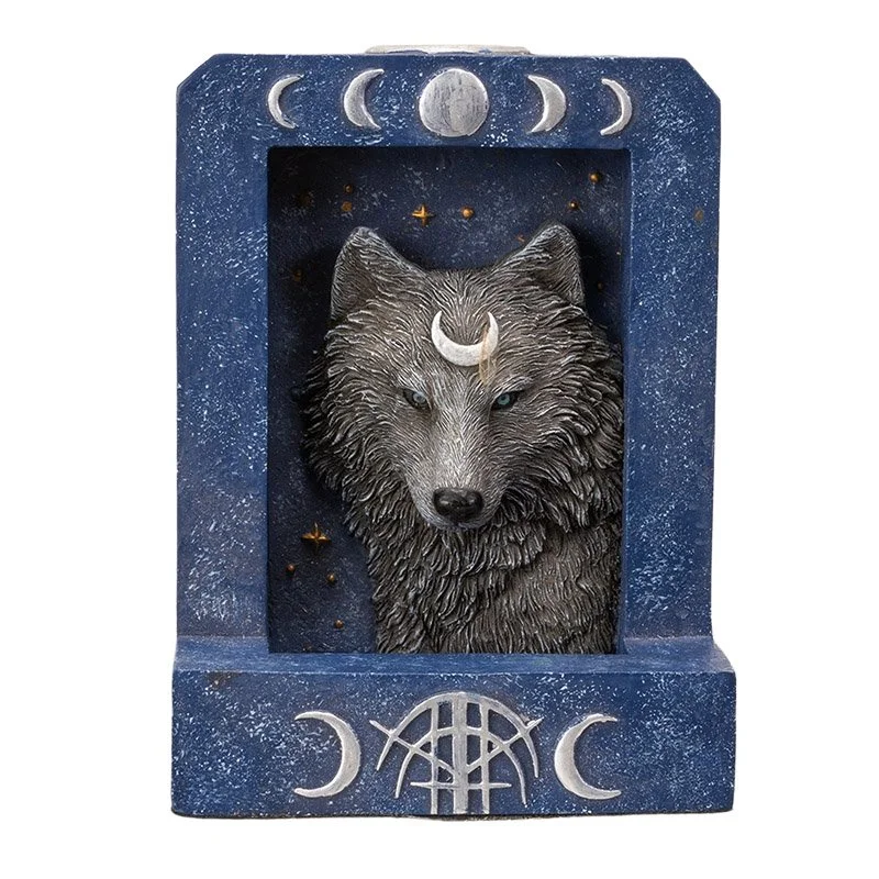 Wolf moon backflow incense burner