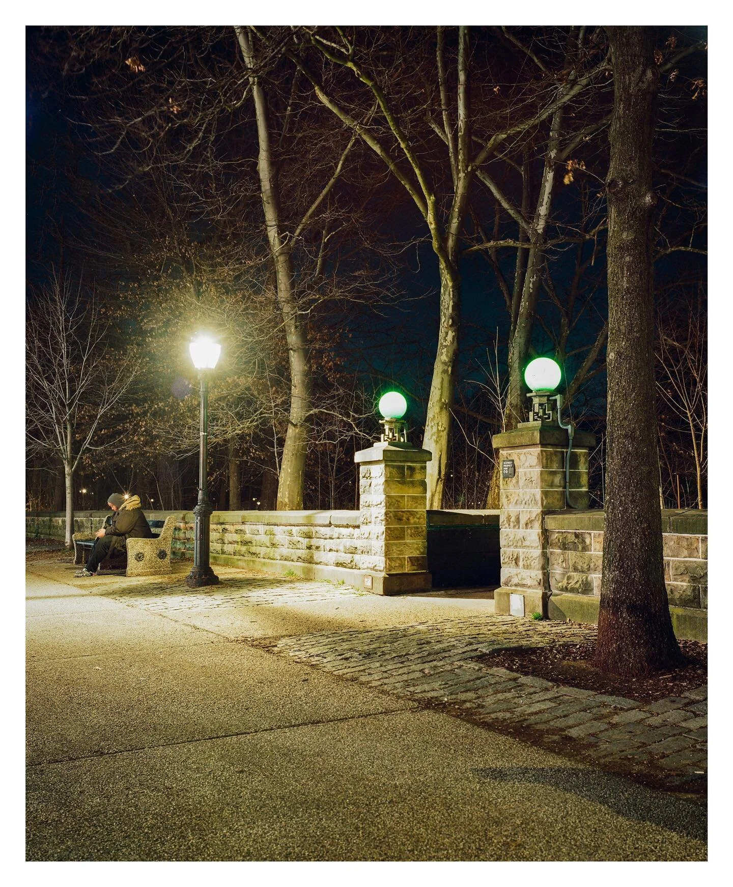 cold &amp; quiet nights in the neighborhood 

______

#mediumformat #mamiya #mamiya7ii #120film #lomo400 #lomography #heylomography #shotonfilm #drivebyfilm #shootfilmmag #boxspeedfeature #prospectpark #mta #mtasubway