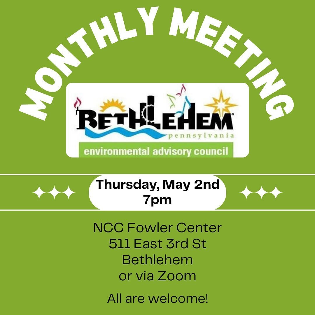 Join us this Thursday, May 2nd for our monthly EAC meeting. Meeting starts at 7p at the NCC Fowler Center or via Zoom. All are welcome!!