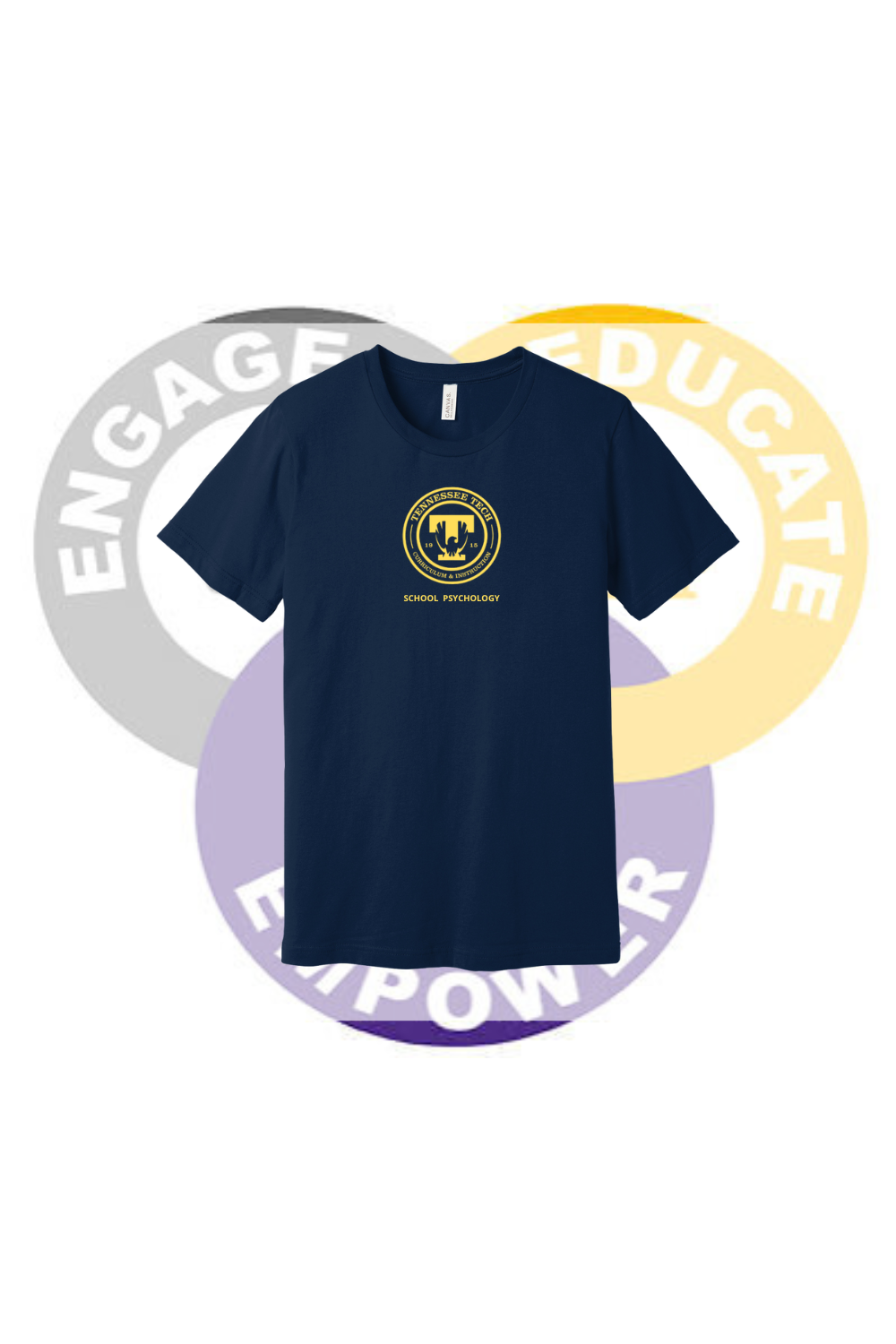 TN Tech School Psychology T-shirt Center Chest Printed