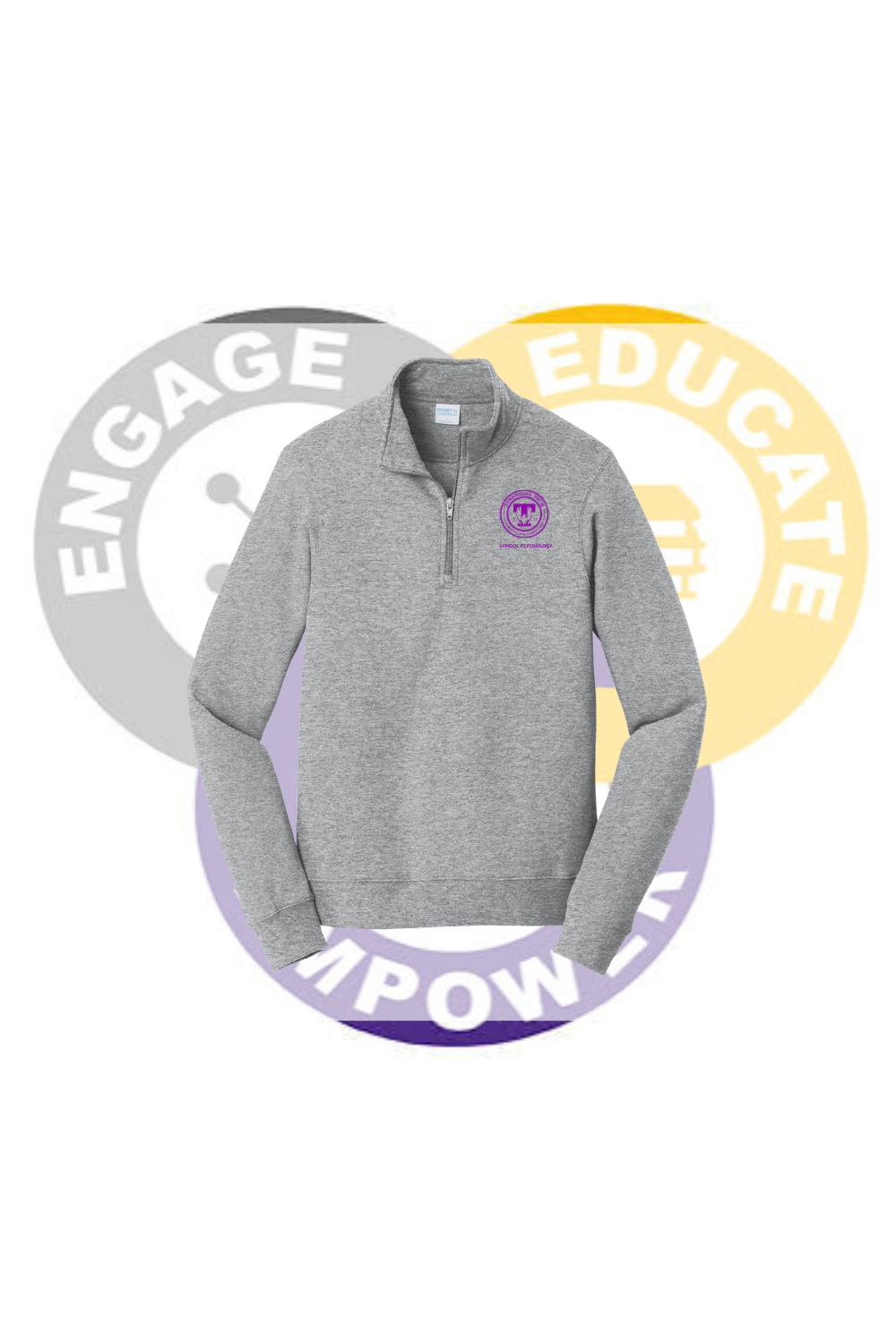 TN Tech School Psychology 1/4 zip Left Chest Embroidered