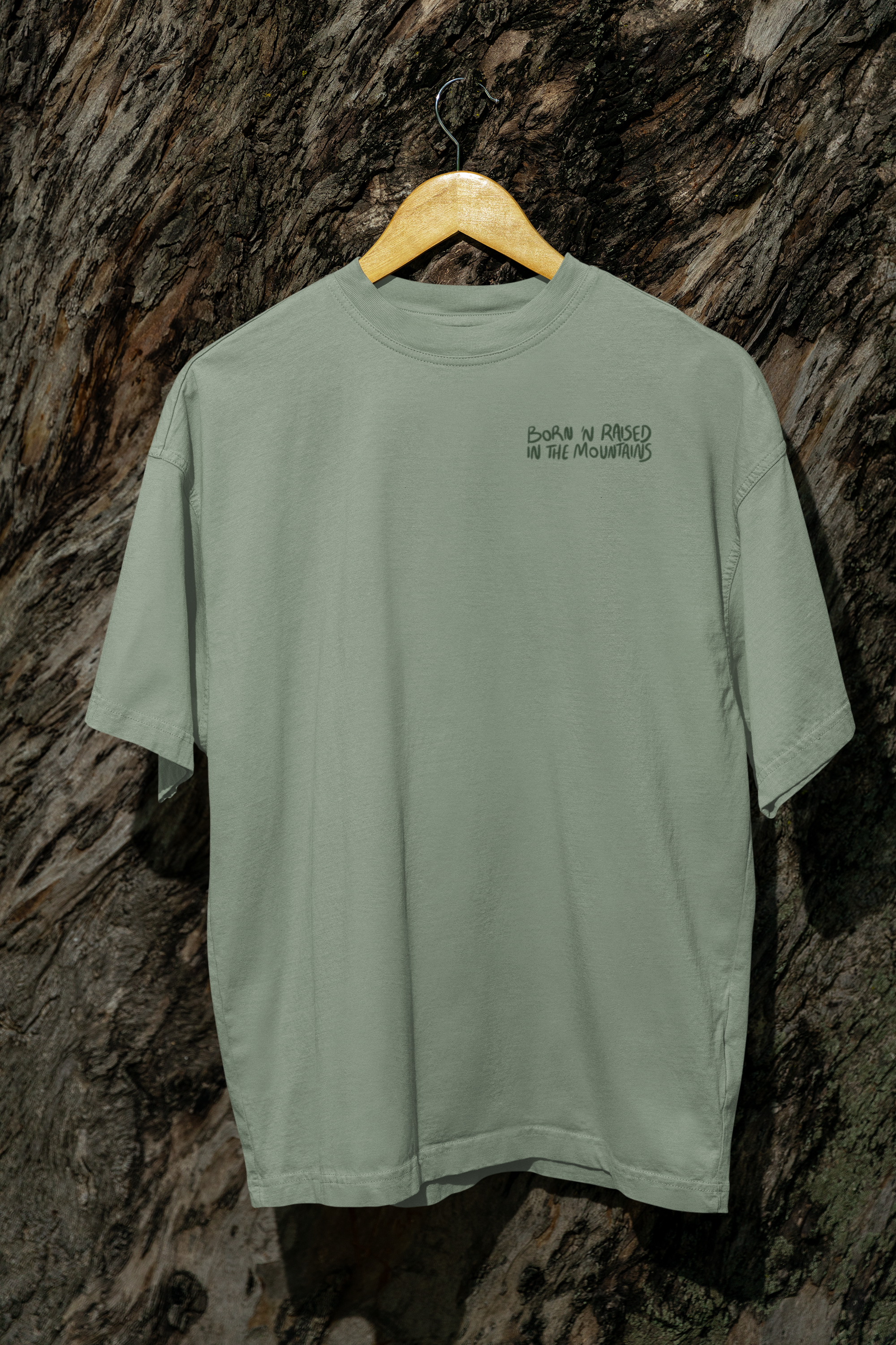 mockup-of-an-oversized-t-shirt-placed-on-a-hanger-by-tree-log-m39837.png