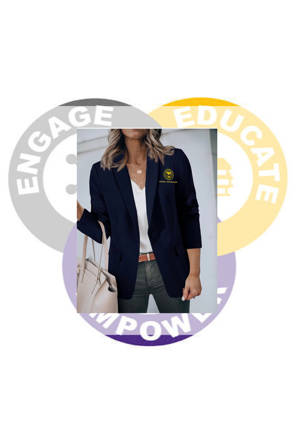 TN Tech School Psychology Ladies Navy Blazer