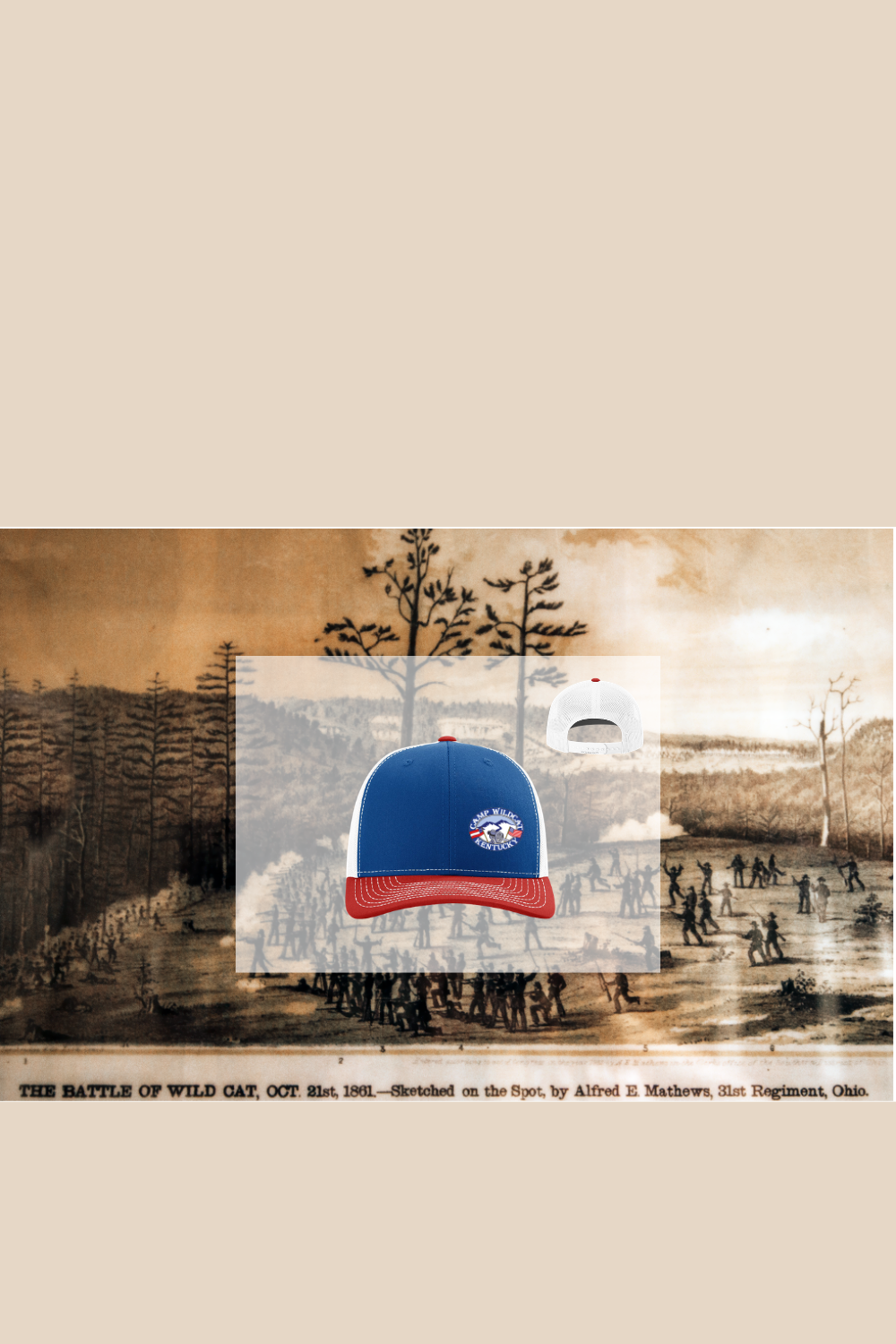Camp Wildcat Printed Royal/Red White Richardson Cap-112