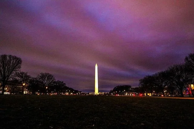 An obelisk, associated with the benben, an Egyptian precursor to the Phoenix, it represents birth, death, sunrise, sunset, rebirth, eternity. #nationalmall #twilight #canonphotography #washingtonmemorial