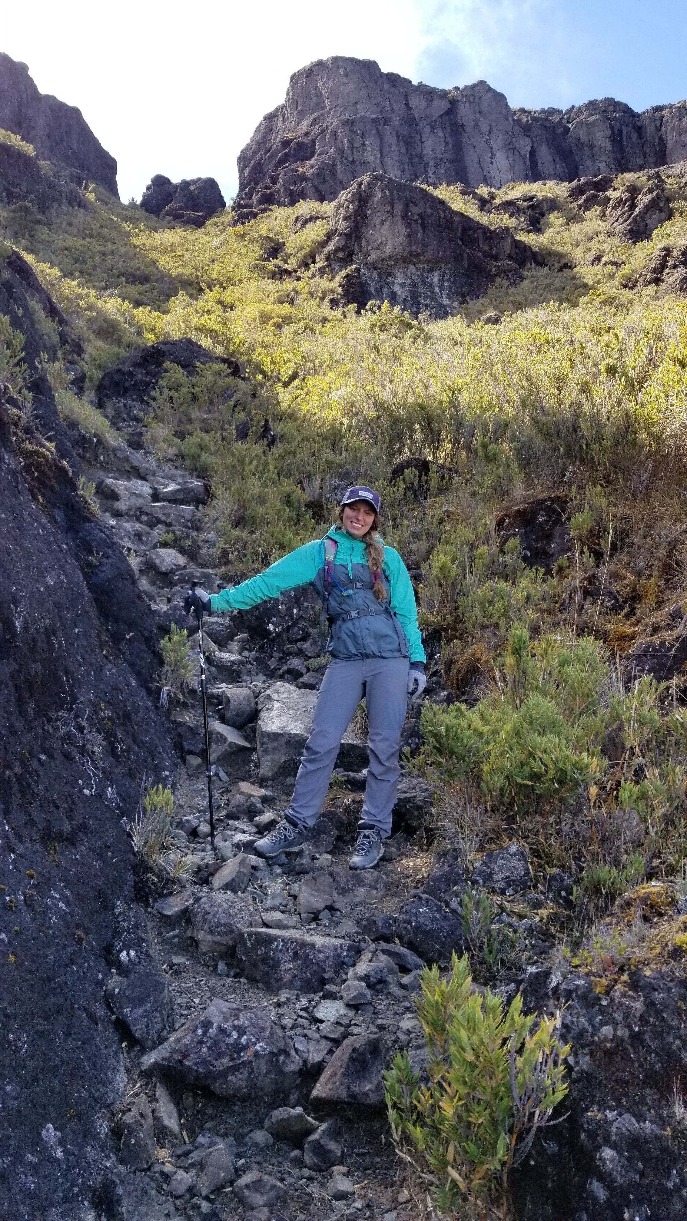 This is a snip of the gnarly downhill crawl.  It was steeper than it looks, okay!!