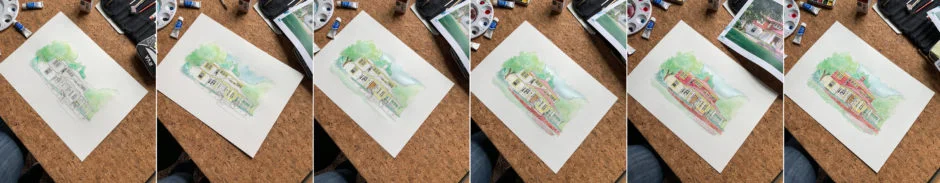 Save the Date: Watercolor Venue Postcard | Off the Beaten Press