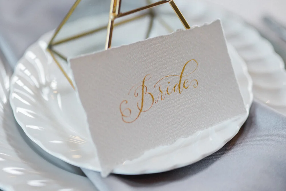 Gold Calligraphy Escort Cards 